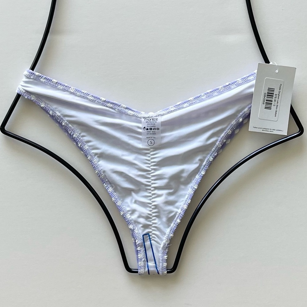 Montce Swimwear Purple Gingham LULU Bikini Bottom - Picture 13 of 16